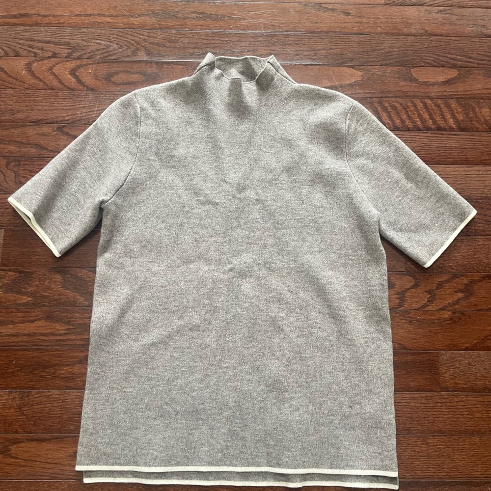 Zara Grey Short Sleeve Turtleneck Sweater Medium